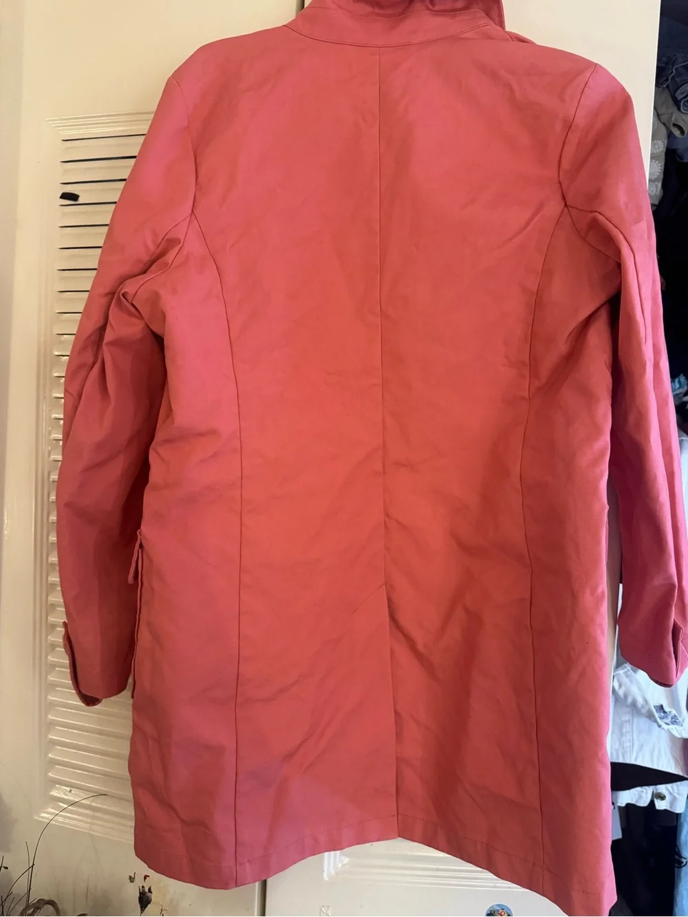Old Navy Coral Pink Button-Front Trench Coat